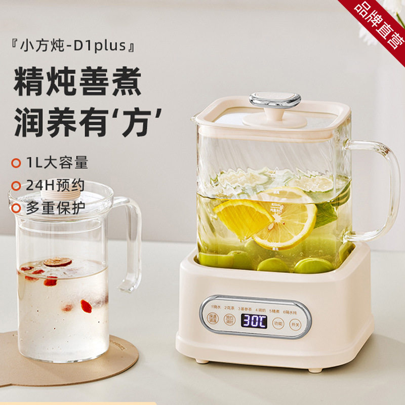 巴森小方炖全玻璃养生壶恒温家用多功能办公室小型电陶煮花茶D5