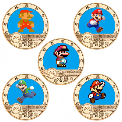 超级玛丽SuperMario纪念金属工艺品马里奥路易周边收藏硬币纪念币