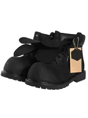 Mickey Big Head Derby Black Yellow Boots Thick Sole Heightening Men's 2025 New Fall Tough High-Top Martin Boots