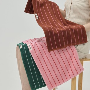 “细条拼色毛巾”毛巾纯棉洗脸家用全棉方巾儿童吸水方面巾浴巾