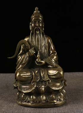 仿古铜太上老君铜像摆件祖师爷