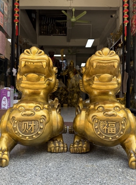 招财神兽貔貅摆件铜福财皮丘一对