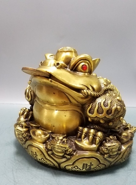 招财铜金蟾摆件元宝金蟾王收银台