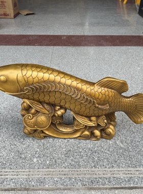 铜鱼摆件年年有余招财聚财家居