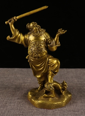 钟馗铜像摆件仿古天师钟馗摆件