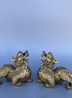 神兽铜貔貅一对招财皮丘摆件中式