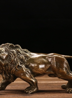 仿古铜狮子摆件动物百兽之王招财