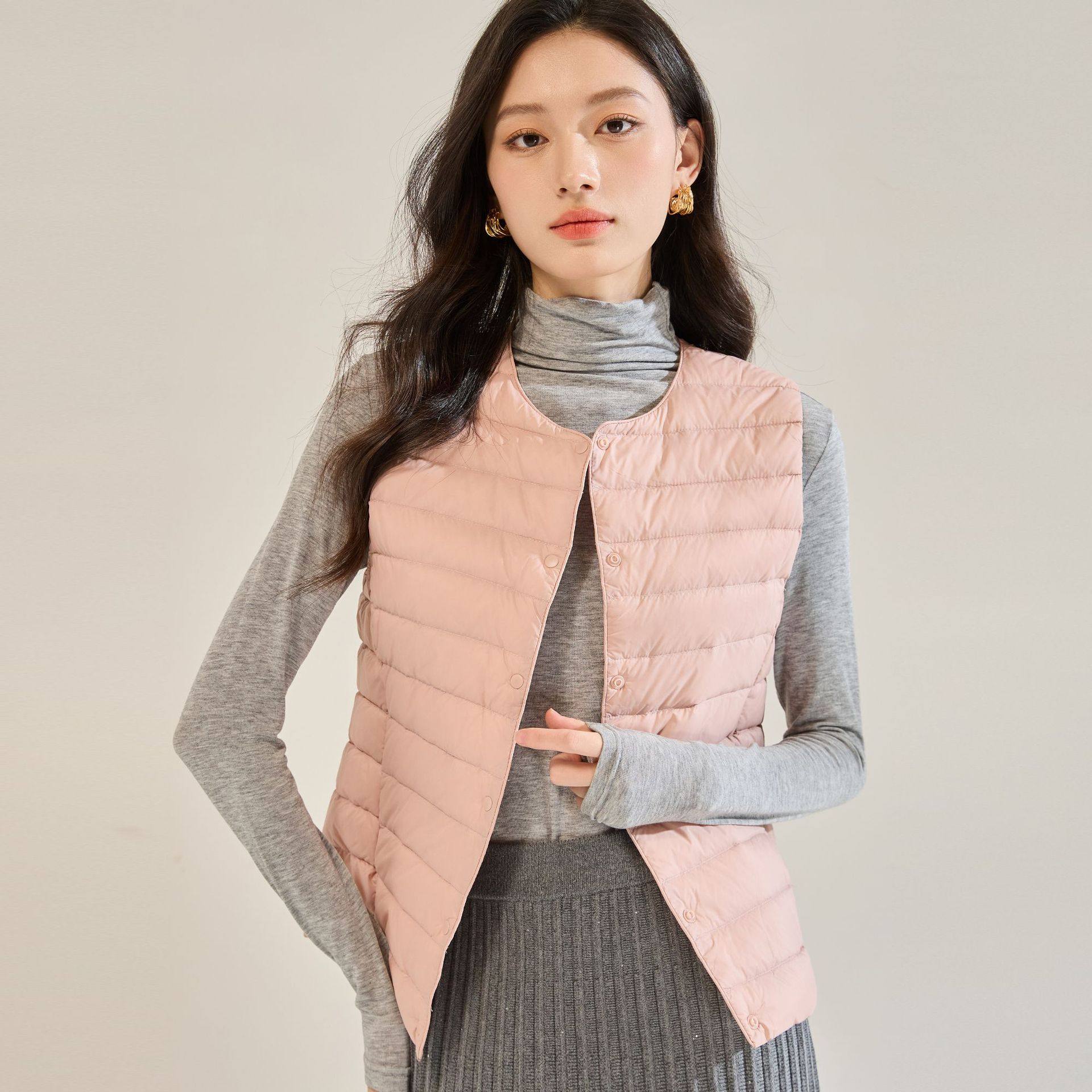 25秋冬新款内胆马甲圆领内穿无领