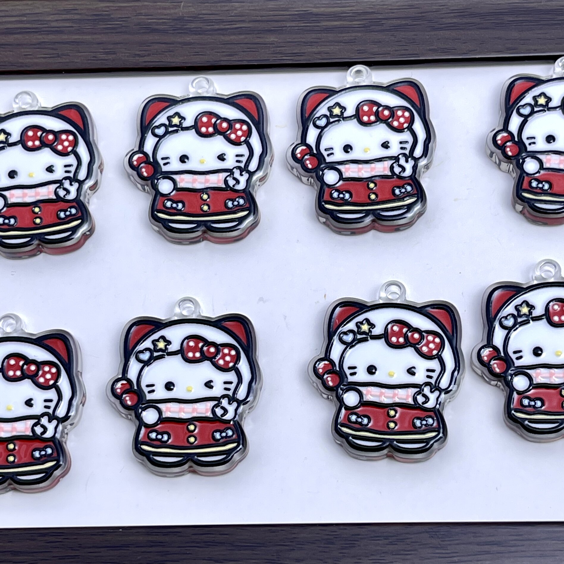 定制亚克力吊孔新年糖葫芦kitty手工diy手机链配件串珠包挂饰