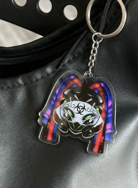 暗码牌-亚文化赛博哥特地下raver哥特Dj 6cm电音万能U盘扣钥匙扣