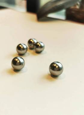 人工有机珍珠灰色金属冷光单孔圆镶嵌DIY替换备用珍珠散珠