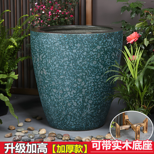 加高大型陶瓷鱼缸睡莲碗莲水培缸绿植插花客厅造景盆阳台庭院蓄水