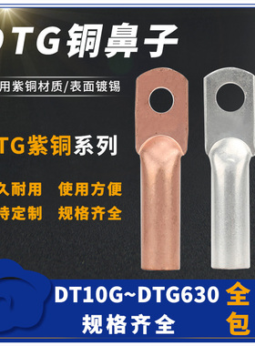 镀锡铜鼻子DTG-35平方 线鼻子接线端子铜线耳电线电缆终端铜接头