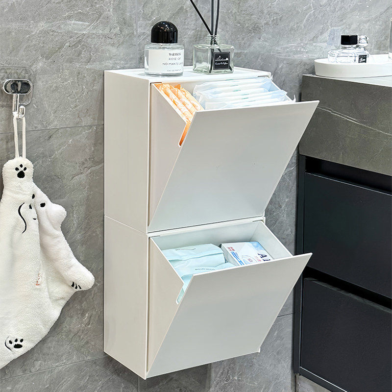 新款卫生间收纳盒壁挂式厕所卫生纸置物架棉签卫生巾收纳整理盒