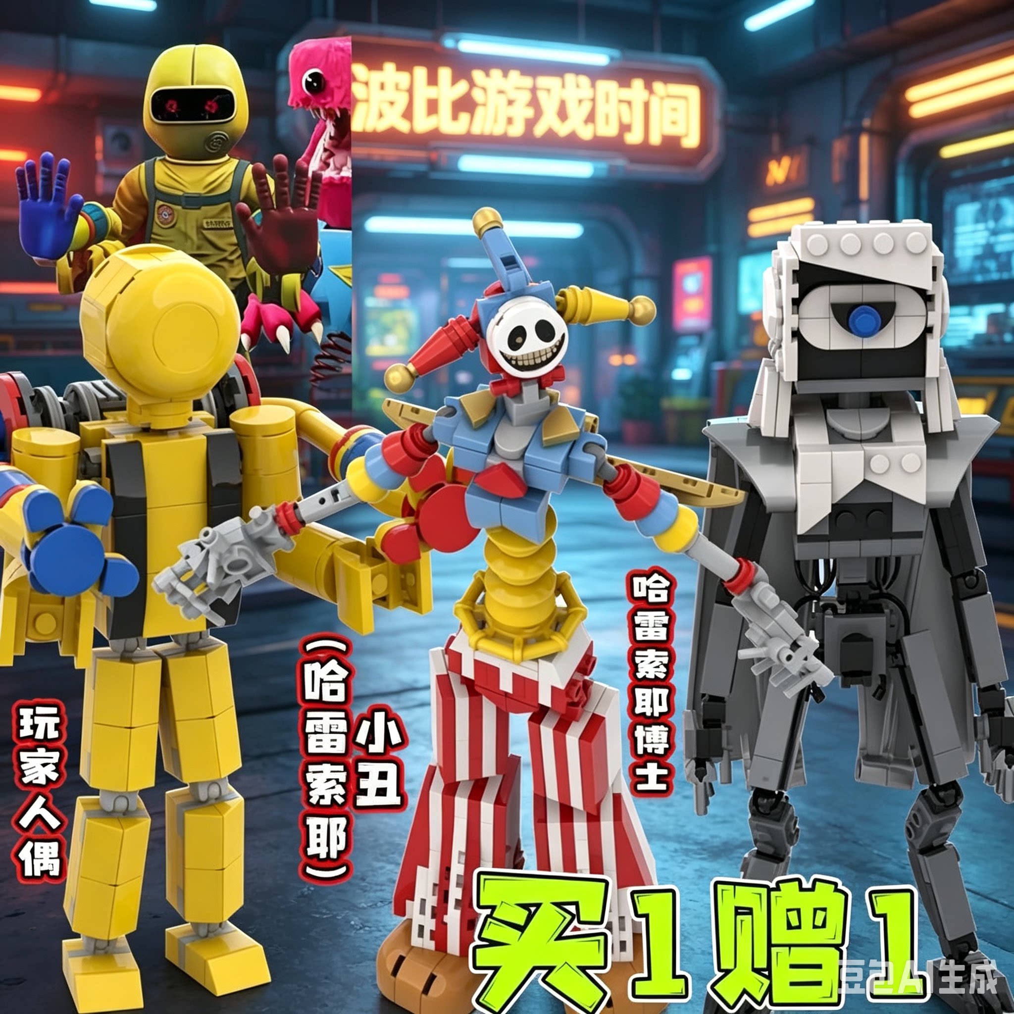 1006原型体人形小丑积木人仔实验体波比的游戏时间5周边拼装玩具图片