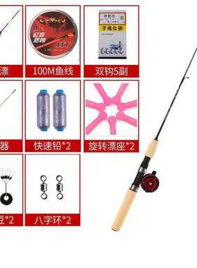 冰钓竿冬钓竿套装筏钓竿超短小海竿包邮实心两节碳素短节钓鱼竿