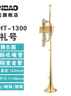 津宝（JINBAO）乐器JBHT-1300礼号乐器 降B调加长版小号军乐队