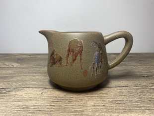 八骏马公道杯260毫升宜兴紫砂壶茶具茶海分茶器高温老段泥柴烧