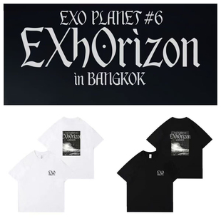 EXO PLANET # 6 EXhOrizon泰国曼谷周边同款印花纯棉外穿短袖T恤