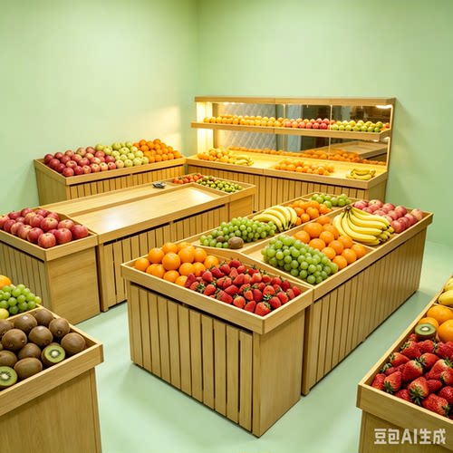 百果园水果店梯形中岛柜货架