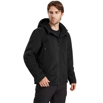 连帽双面抓绒内里加长加厚绒