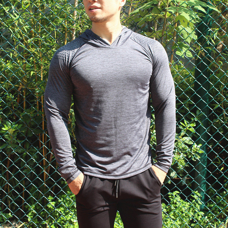 长袖t恤透气速干健身连帽外套