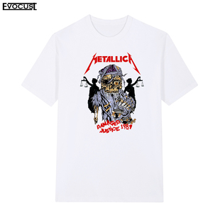 Metallica金属乐队鞭挞摇滚复古怀旧天秤短袖T恤男女海报涂鸦街头