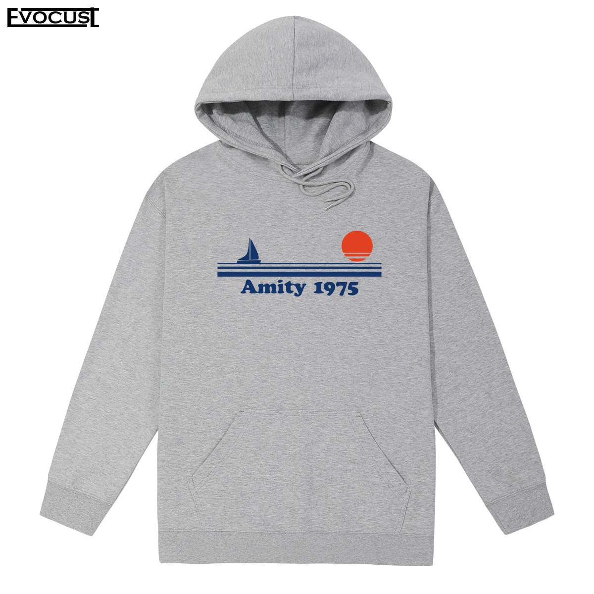 Amity 1975大白鲨Jaws 史蒂文斯皮尔伯格复古街头连帽卫衣帽衫