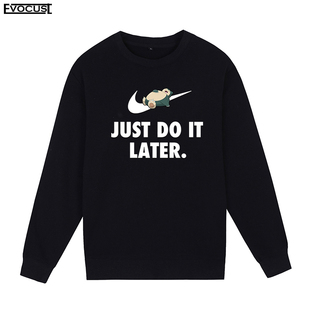 卡比兽just later可爱日系复古咔叽男女圆领卫衣卡通动漫复古恶搞