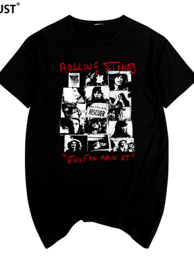 摇滚乐队Exile On Main Street流亡大街复古怀旧男女短袖T恤