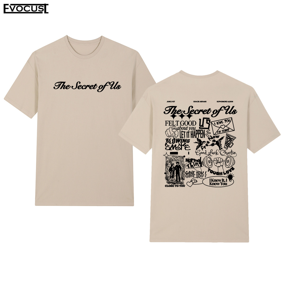 Gracie Abrams美式The Secret of Us专辑短袖T恤男女2024欧美