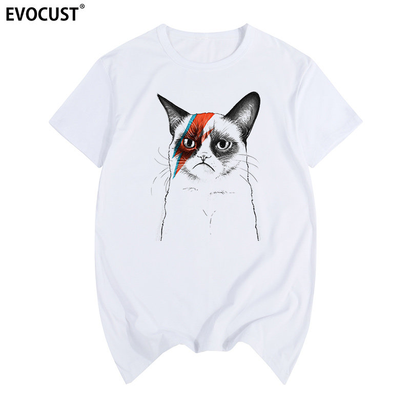 David Bowie大卫鲍威摇滚猫咪不爽猫喵星人猫奴搞笑男女短袖T恤,个性定制/设计服务/DIY,T恤印制,淘宝优惠券,粉丝福利购,淘宝优惠卷