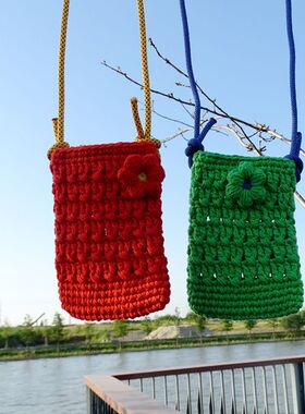 diy编织手机包钩针毛线