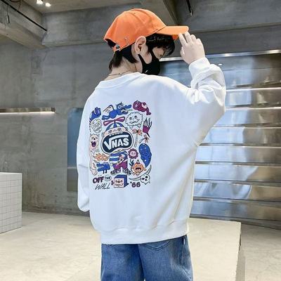 2025秋冬装新款男童加绒卫衣男