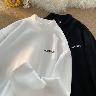 秋冬装中大童百搭保暖德绒长袖卫衣男童半高领加绒内搭上衣打底衫