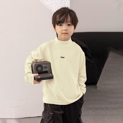 秋冬中大童保暖双面德绒长袖上衣