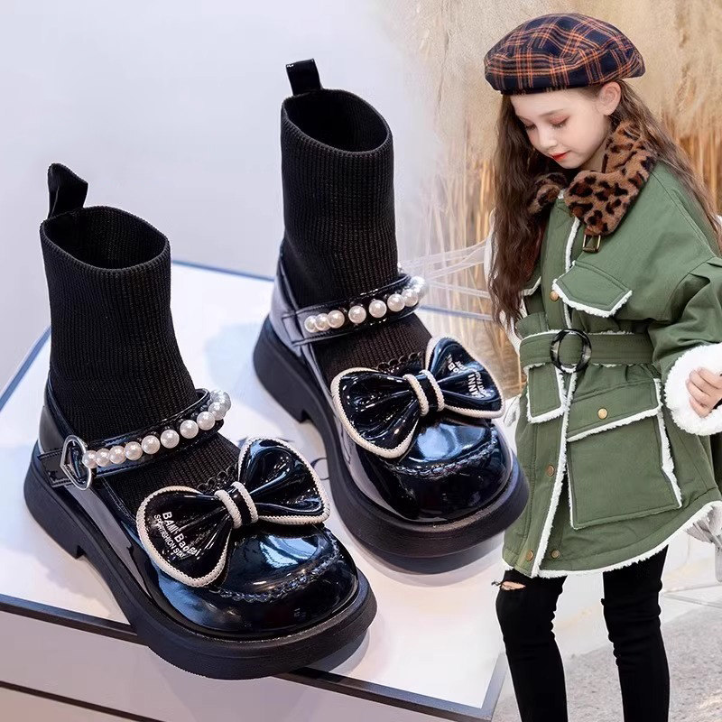 真皮女童鞋公主马丁靴2025秋冬新款女孩袜靴儿童软底短靴加绒皮鞋,童鞋/婴儿鞋/亲子鞋,皮靴,淘宝优惠券,粉丝福利购,淘宝优惠卷