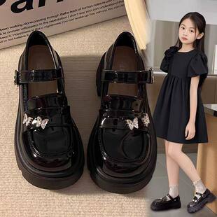 真皮女童小皮鞋2026春秋新款公主鞋软底女孩黑色乐福鞋中大童单鞋