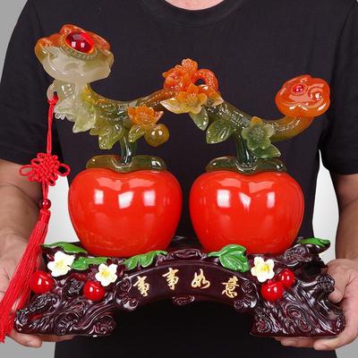 柿柿如意柿子摆件客厅酒柜电视柜