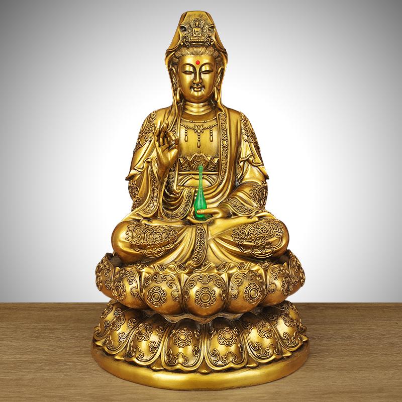 纯铜观音菩萨摆件大号