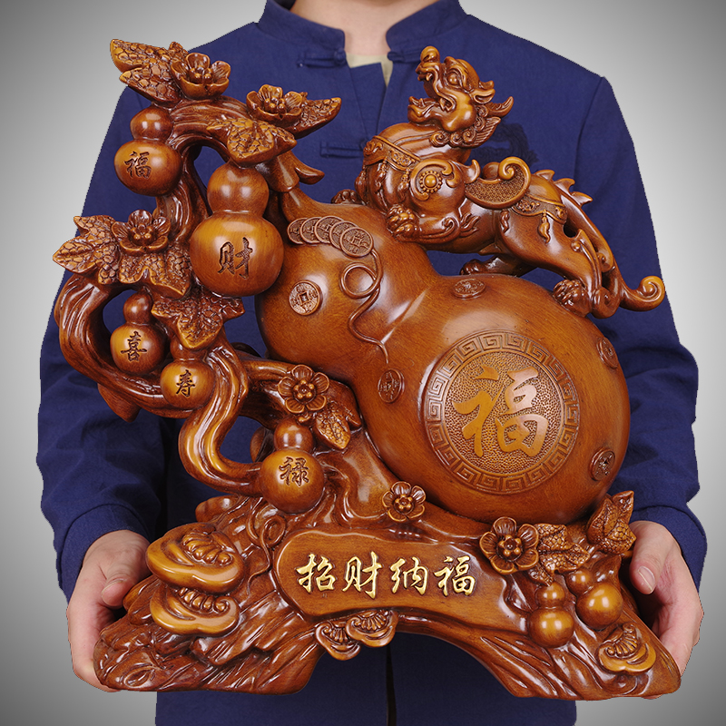 招财纳福葫芦摆件中式家居镇宅