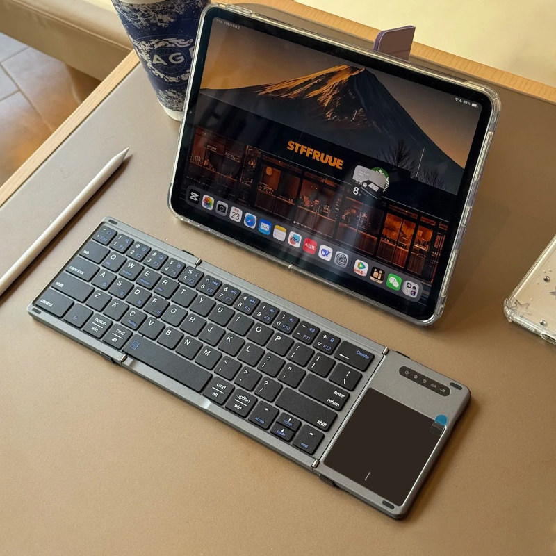 莱克玛纳折叠键盘全尺寸适用华为苹果小米ipad平板蓝牙无线妙控小型便携触控板小巧打字手机笔记本电脑通用