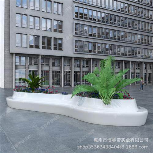 玻璃钢树池园林种植池移动景观休闲座椅大型学校户外坐凳发光座椅