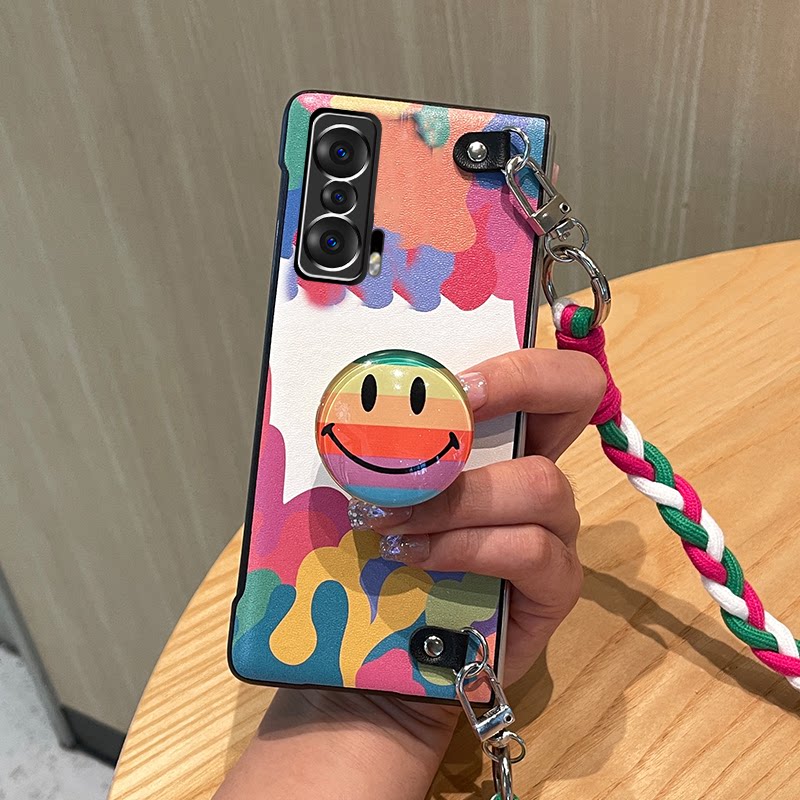 mtuo米拓彩虹笑脸支架适用华为荣耀magic v手机壳折叠屏涂鸦卡通魔术