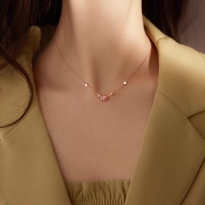 小麋人925个性小众设计纯银项链女锁骨链转运珠彩虹圆圈轻奢蛮腰