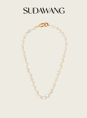 SUDAWANG天然巴洛克珍珠项链异形淡水珍珠项链女毛衣锁骨颈链小众