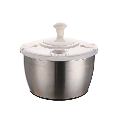 不锈钢沙拉蔬菜脱水器手摇甩水篮