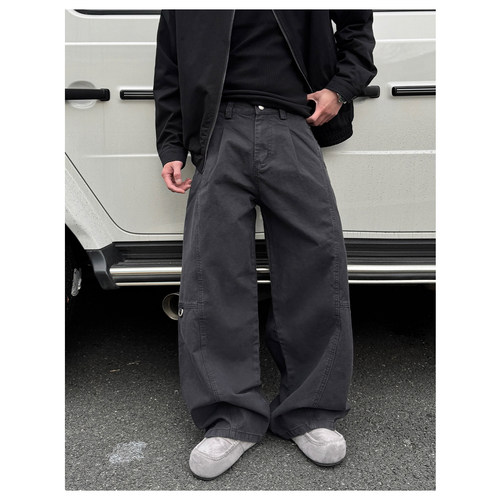 ZICHENG 2026夏季新款日常通勤基础百搭水洗宽松阔腿 休闲长裤