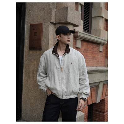 ZICHENG2026新款早春设计师高级感轻奢 亚麻百搭男士夹克外套