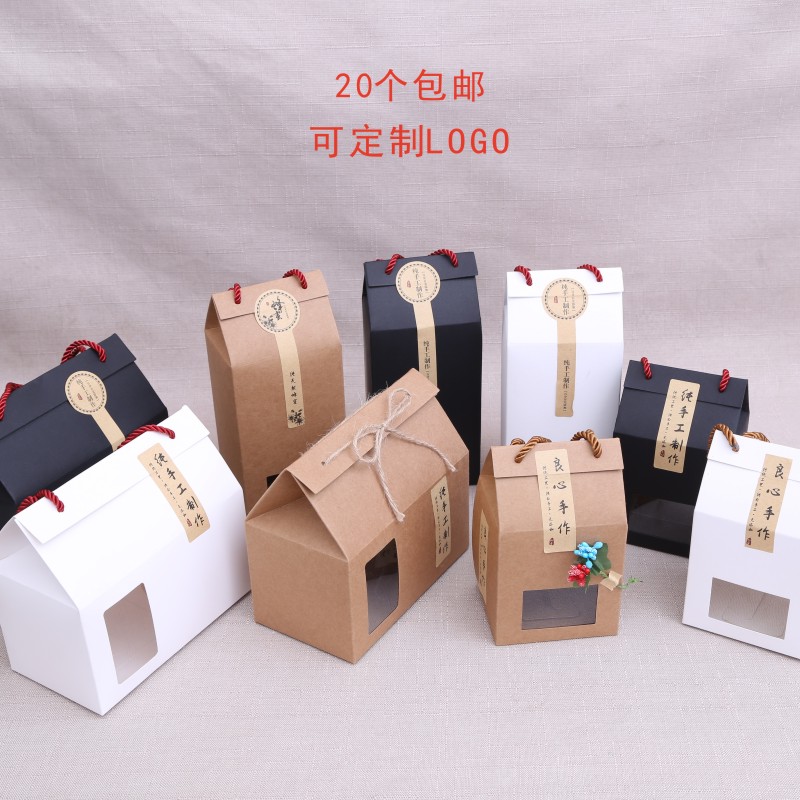定制牛皮纸盒子月饼包装盒六角瓶手提盒蜂蜜坚果阿胶糕茶叶通用盒